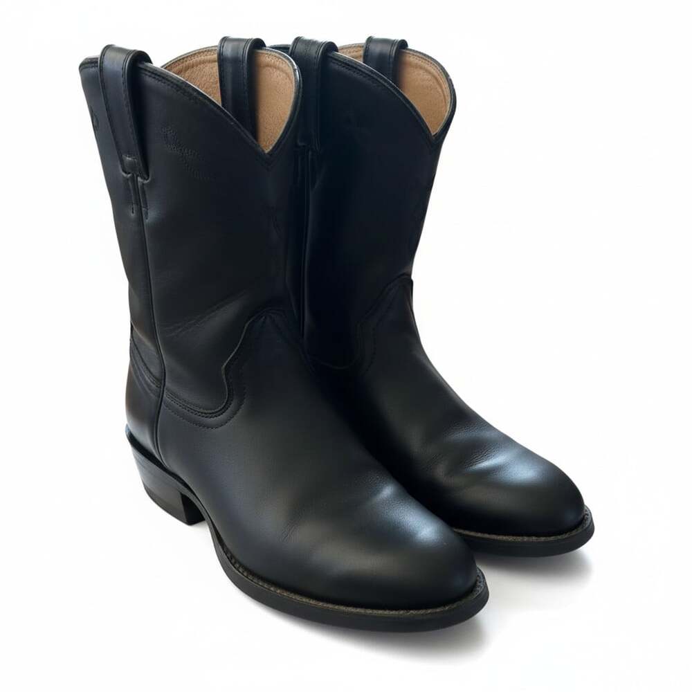 Ariat Heritage Roper Men's 8D Black Leather Western Cowboy Boots Round Toe